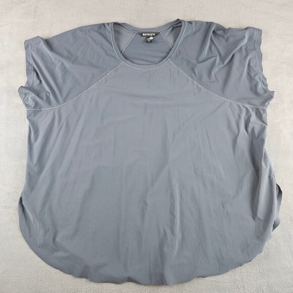 Athleta Grey Blue Activewear Plus Size Tshirt Top Size 3x - Picture 1 of 6